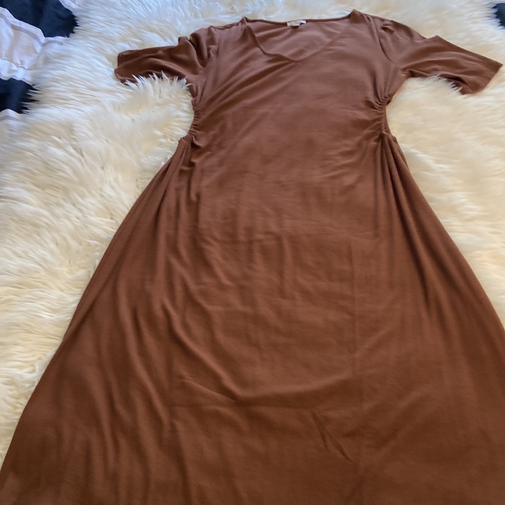 DAILY RITUAL BODY SHAPE DRESS SIZE XL BRAND NEW COLOR BROWN VERY SOFT - Picture 12 of 16